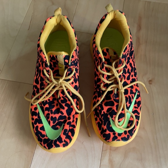 2013 Nike Roshe Run FB “Orange Leopard” Rare - Picture 3 of 10